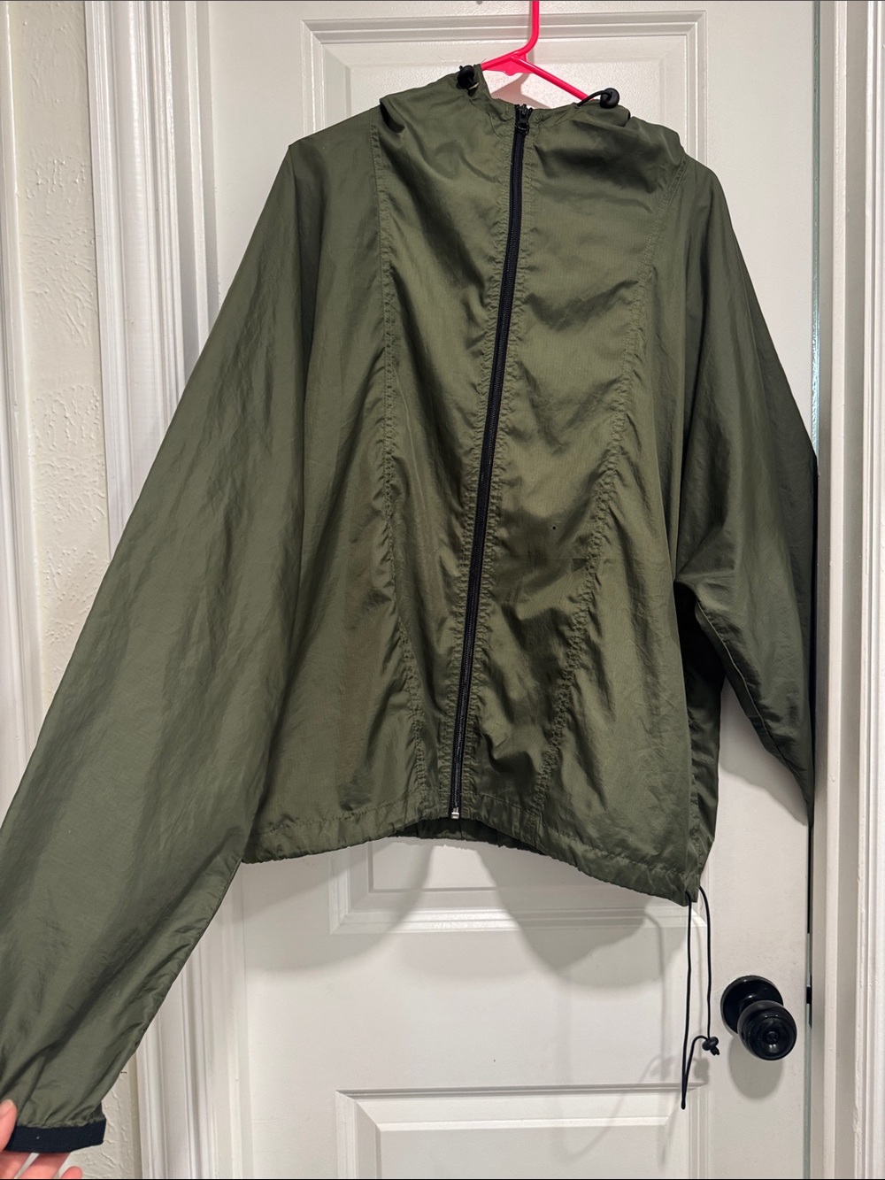 Banana Republic XL Men’s Lightweight Olive Green Hooded Windbreaker Jacket